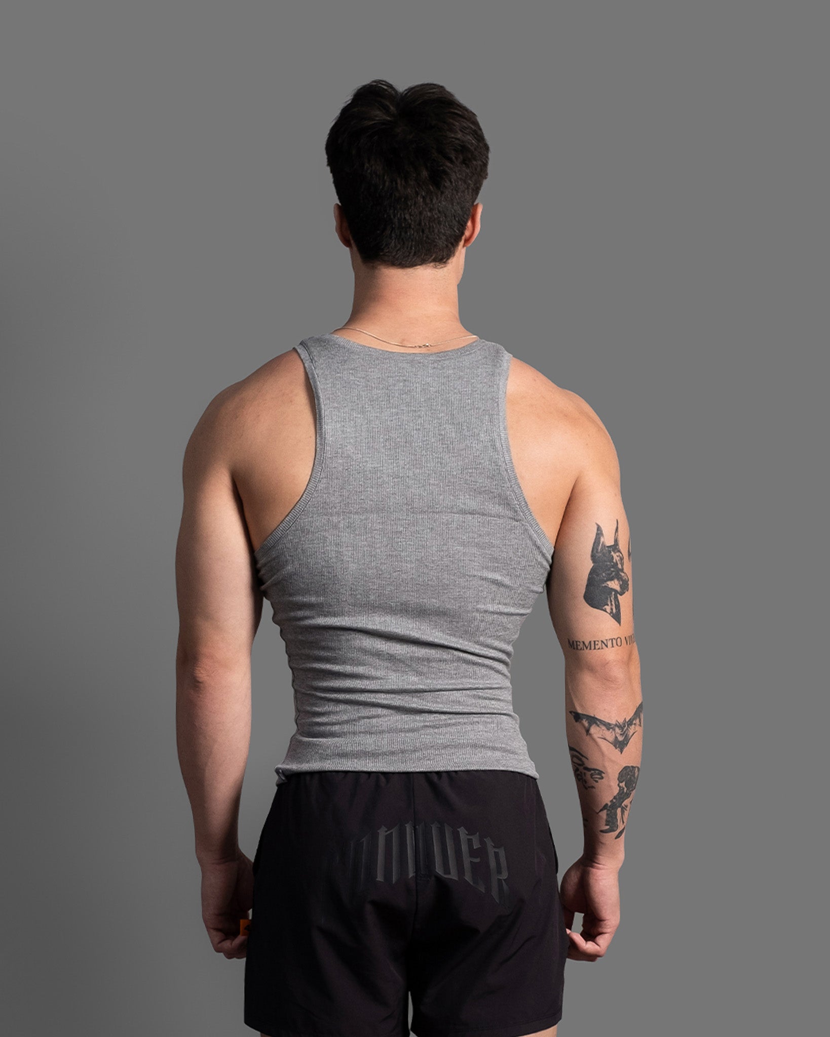 Men's grey gym tank β 4U Activewear Essentials