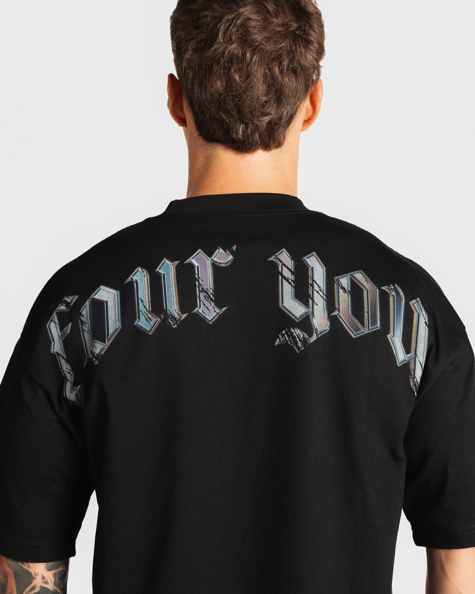Men's grey graphic tee back — 4U Activewear Four You