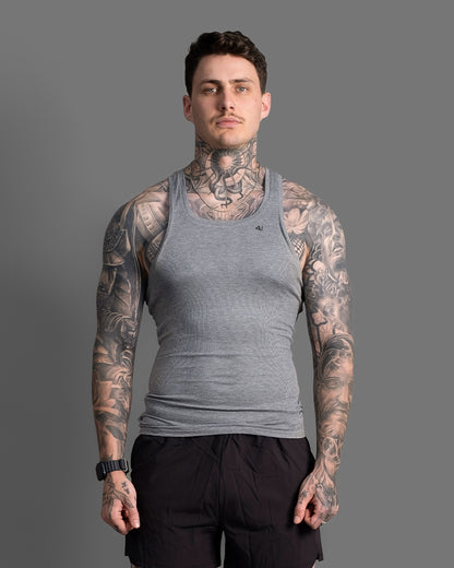 Men's grey gym tank — 4U Activewear Essentials 