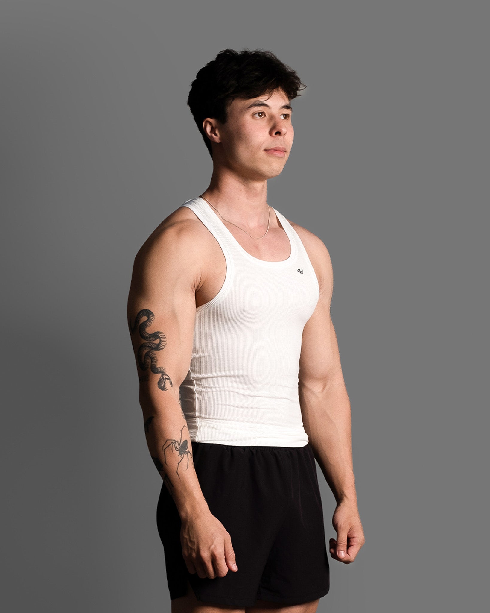 Men's white tank — 4U Activewear Essentials 