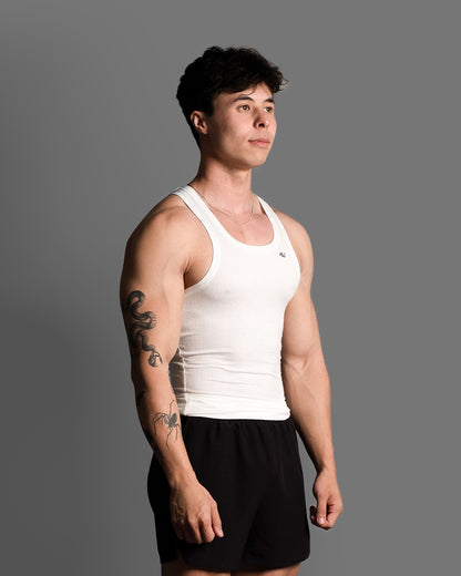 Men's white tank — 4U Activewear Essentials 